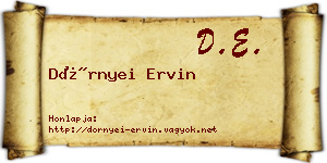 Dörnyei Ervin névjegykártya