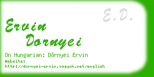 ervin dornyei business card