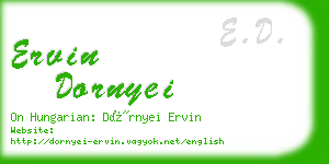 ervin dornyei business card